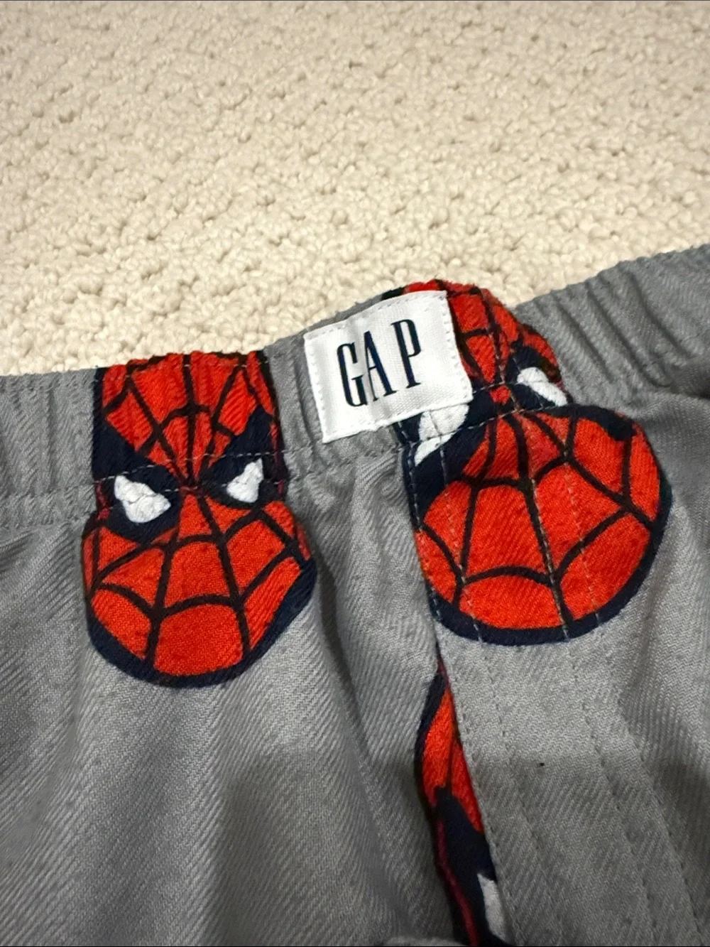 Bundle of 2: GAP Kids Red & Gray Superhero Face Pajama pants